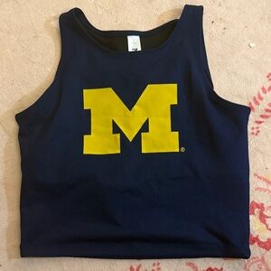 Navy Blue Crop Top with Michigan Logo